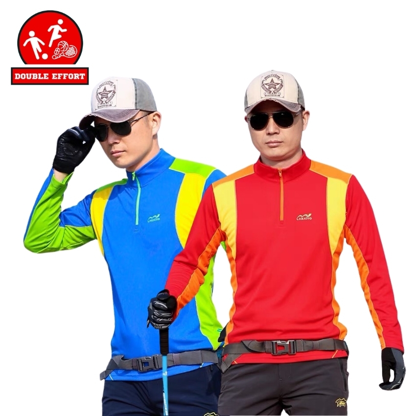 [FREESHIP+QUÀ45K]Áo thể thao nam tay dài DOUBLE EFFORT ACT01, áo chạy trail, đi Trekking, đi phượt, trang phục thể thao ngoài trời cao cấp nhẹ, thoáng, tặng quà 45k