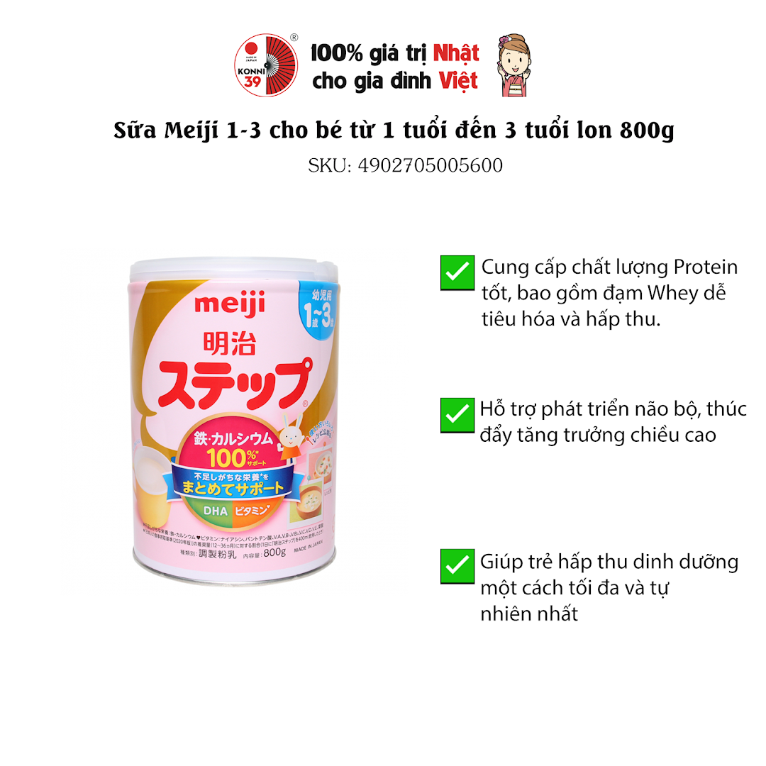 Sữa Meiji lon cho bé từ 1-3 tuổi 