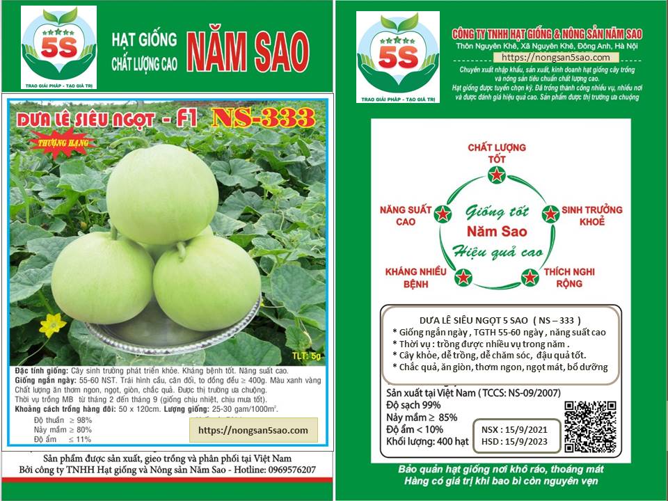 Giống Dưa Lê Siêu Ngọt NS -333