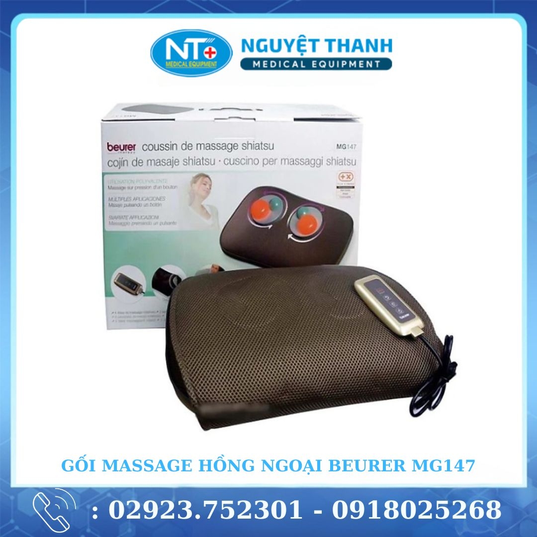 Gối Massage Hồng Ngoại  Beurer MG147 (Có Đèn Hồng Ngoại, Có Điều Khiển )