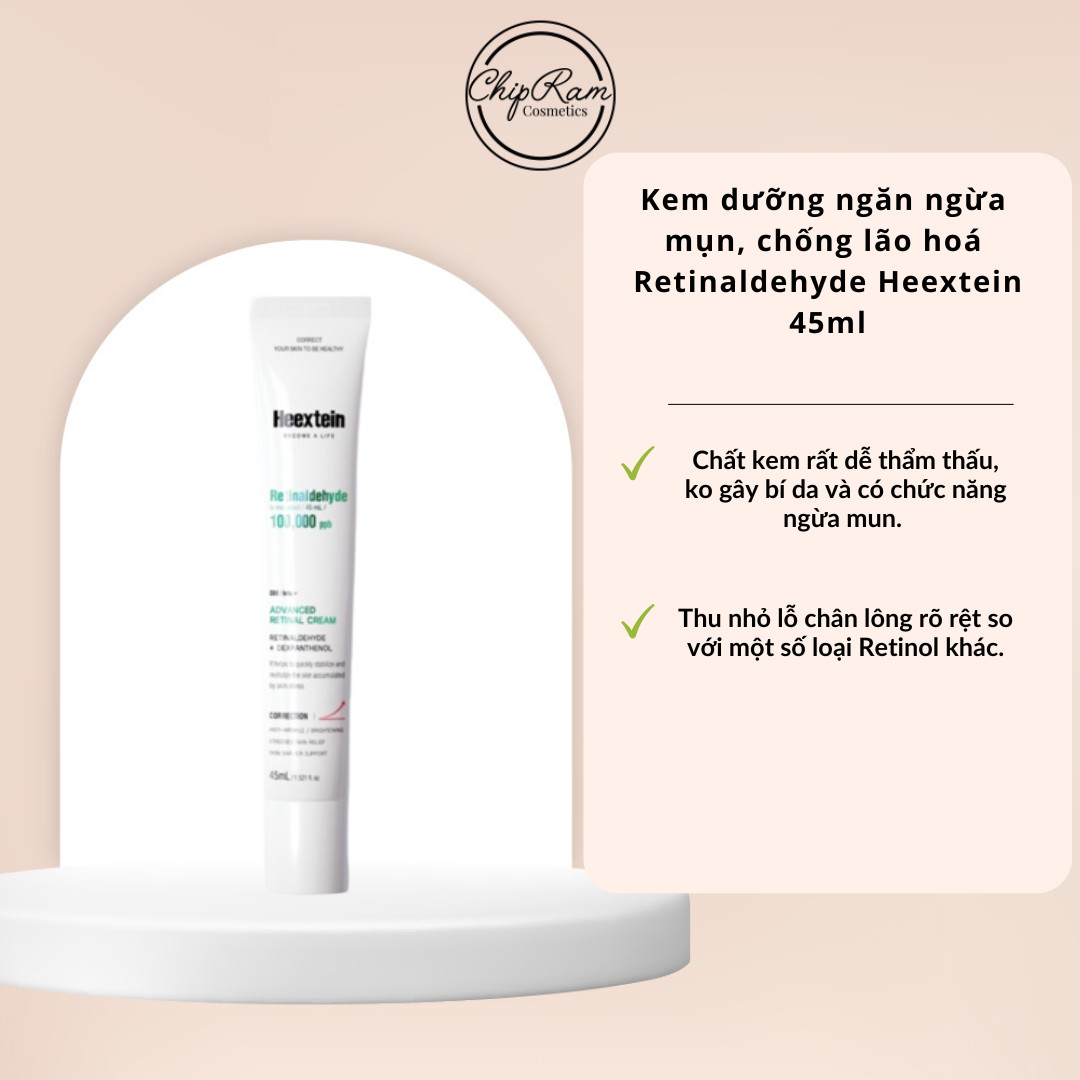 Kem dưỡng ngăn ngừa mụn, chống lão hoá Retinaldehyde Heextein 45ml