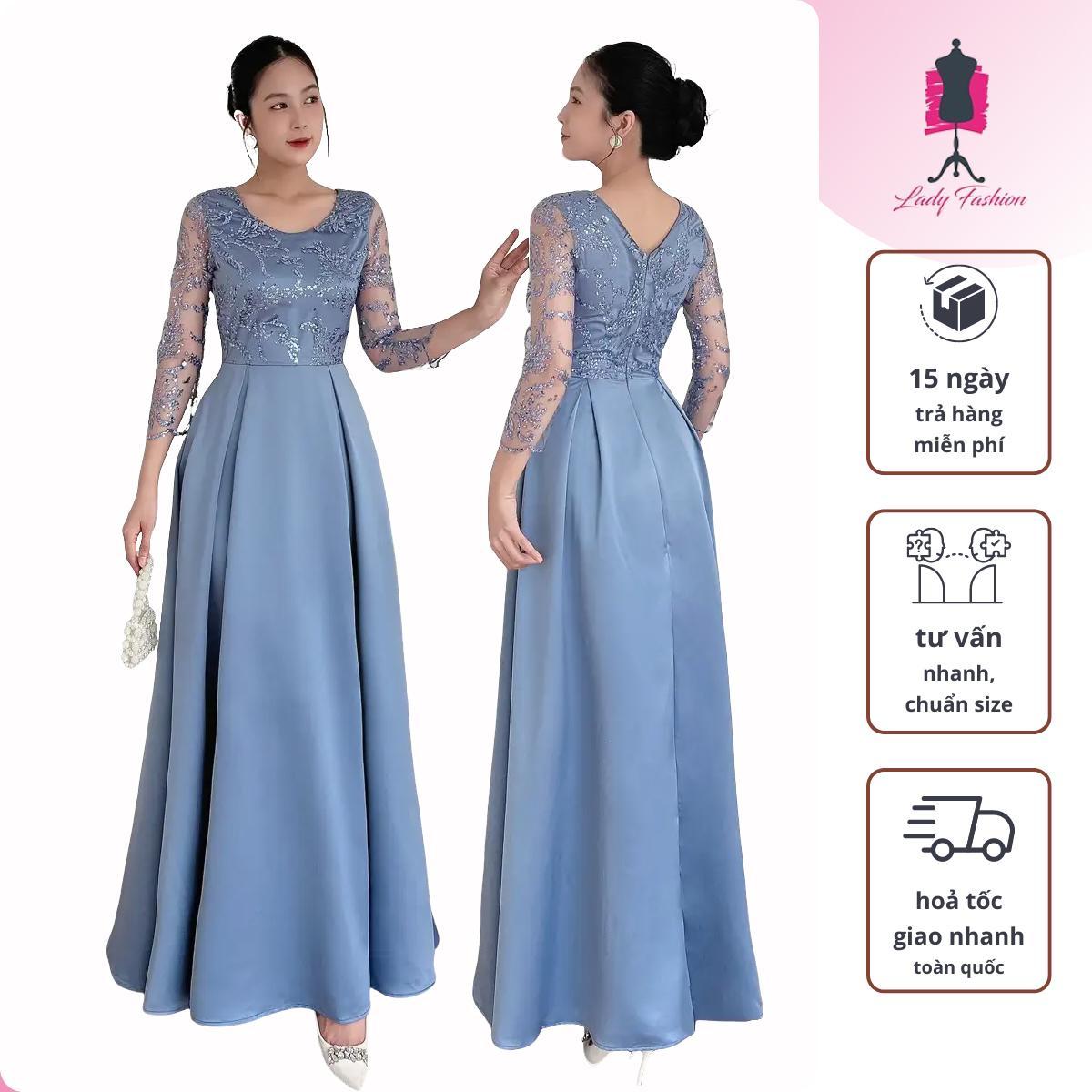 Đầm dự tiệc AD153 phối kim tuyến sang trọng