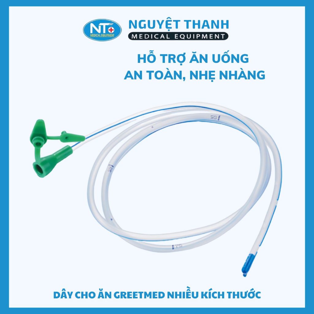 Dây Cho Ăn Greetmed Nhựa PVC Mềm Không Nắp Size 6 Đến 18